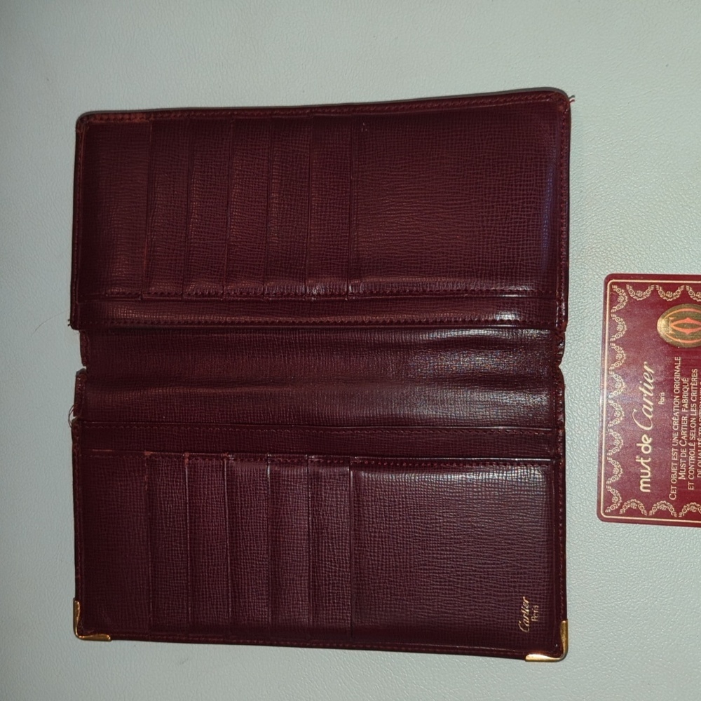 Cartier bourdeaux long wallet with Card - Picture 4 of 16